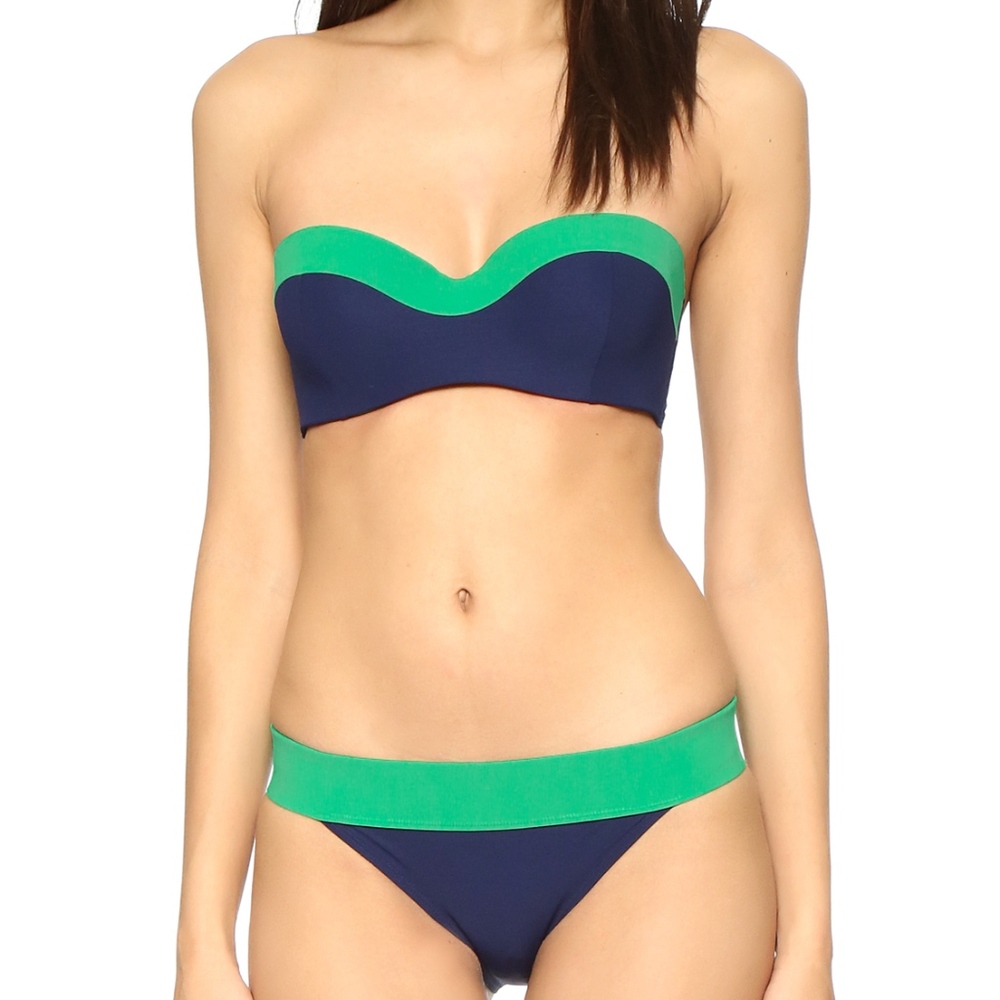 Tory Burch navy and green bikini